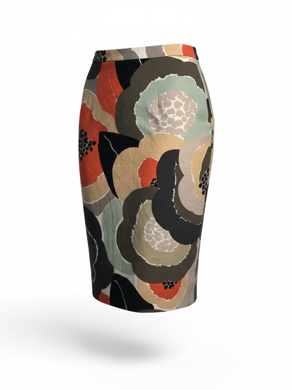Boden Floral Pencil Skirt Colorful Abstract Print Sz 6 100% Cotton